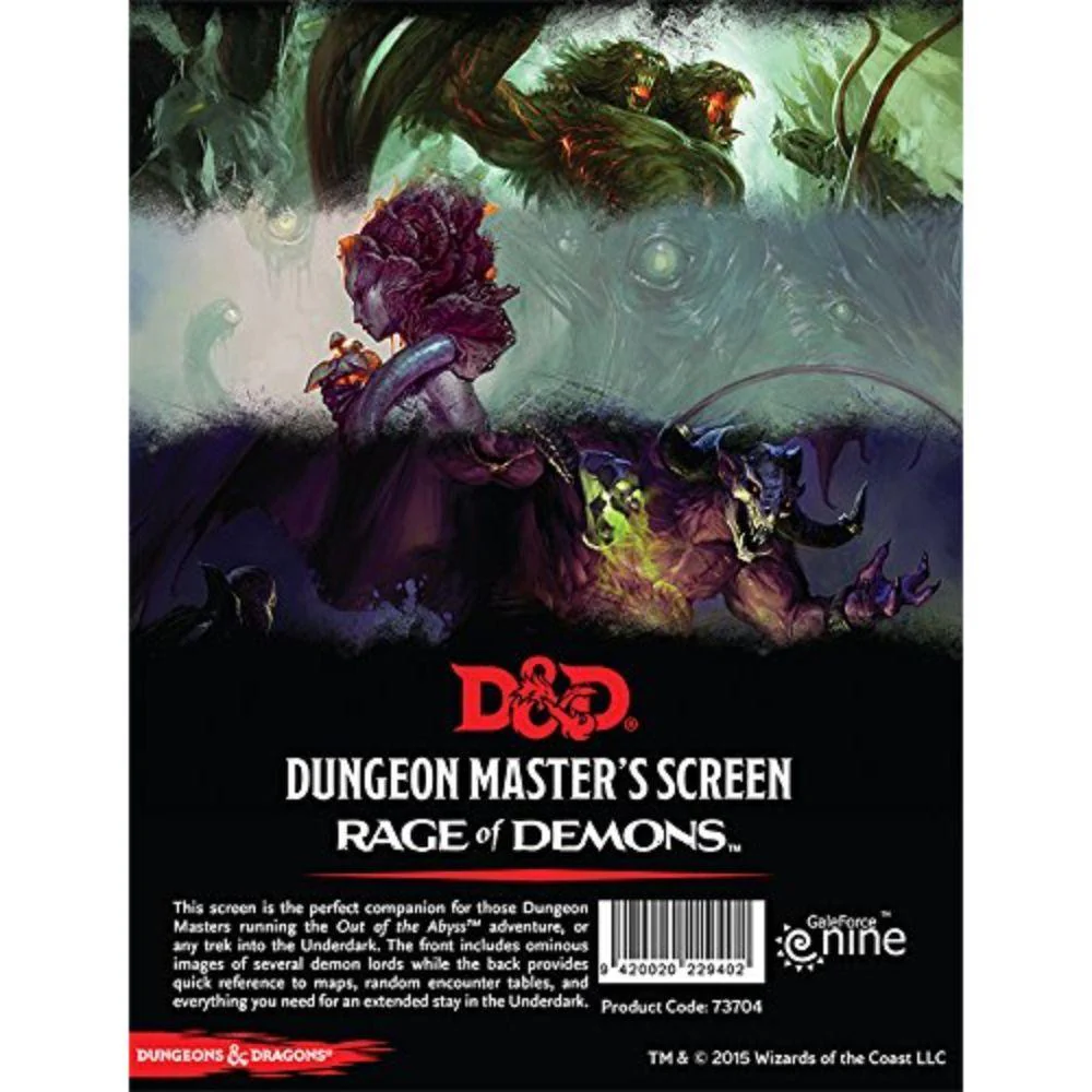 D&D Dungeon Master's Screen - Rage of Demons - Out of the Abyss