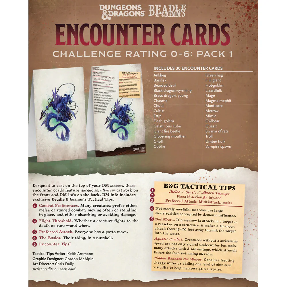 D&D Encounter Cards - Challenge Rating 0-6 Pk1 - Image 3
