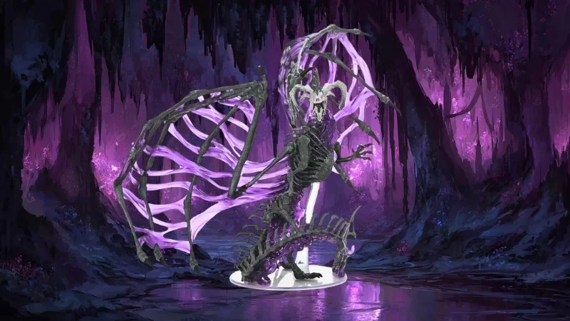 D&D Icons of the Realms - Black Dracolich - Painted Miniature - Image 3