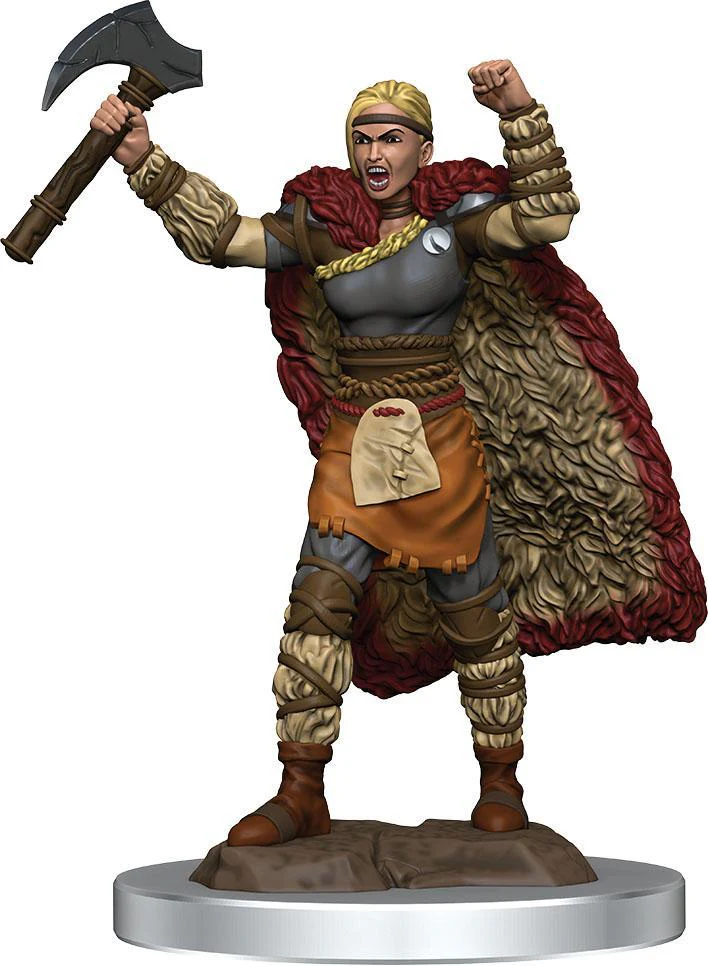 D&D Icons of the Realms: Human Barbarian Female - Premium Painted Miniature