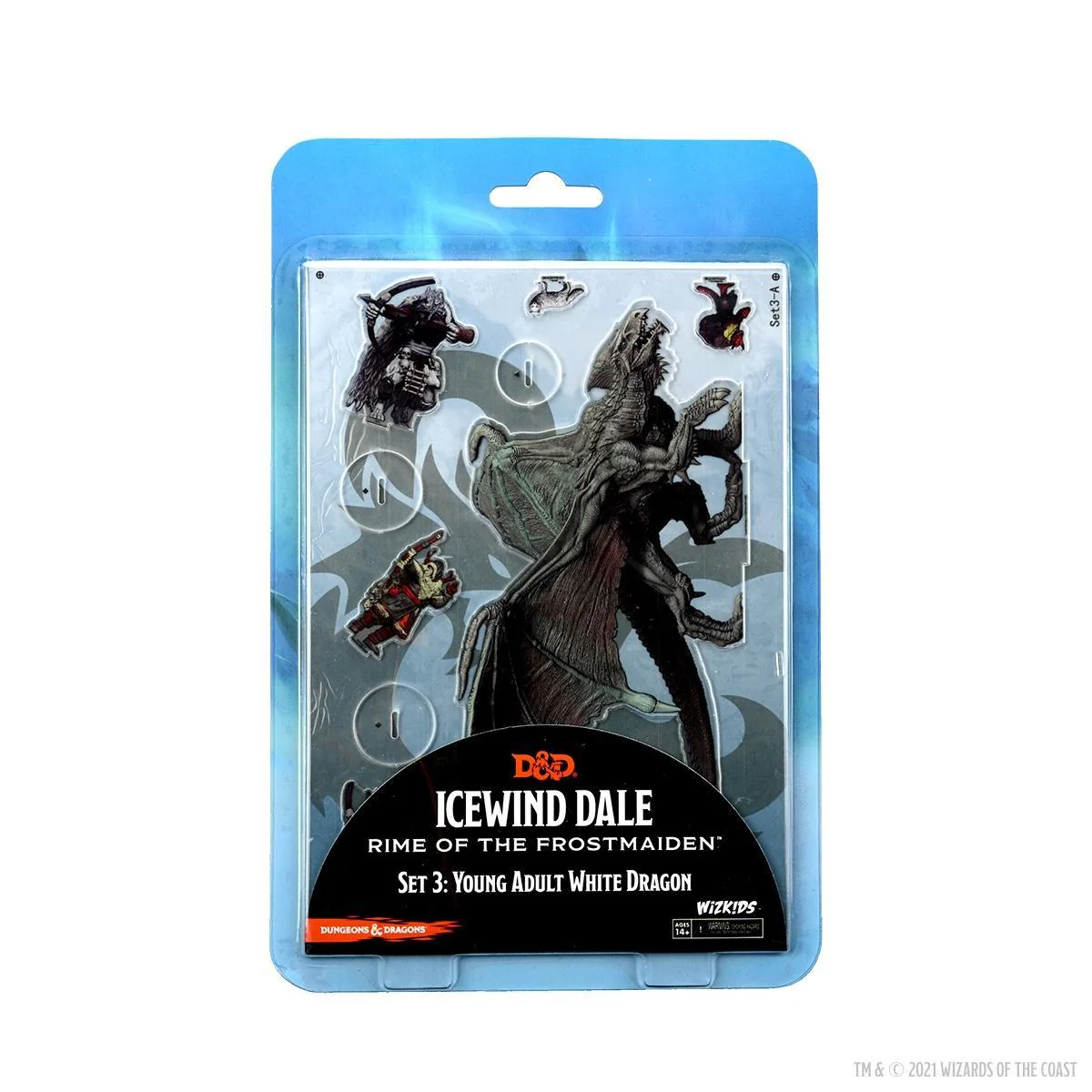 D&D Idols of the Realms: Icewind Dale - Young Adult White Dragon - 2D Miniatures