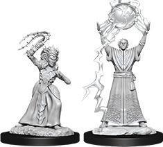 D&D Nolzur's Marvelous Miniatures: Drow Mage & Drow Priestess - Unpainted