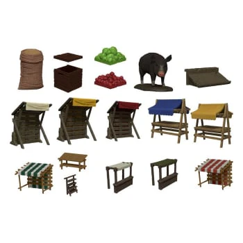 D&D Nolzur's Marvelous Miniatures: Dungeon Dressings - Merchant's Row - Premium Painted Figure Set