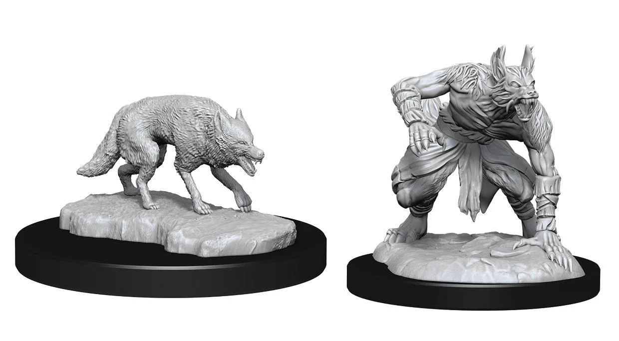 D&D Nolzur's Marvelous Miniatures: Jackalwere & Jackal - Unpainted