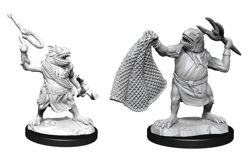 D&D Nolzur's Marvelous Miniatures: Kuo-Toa & Kuo-Toa Whip - Unpainted
