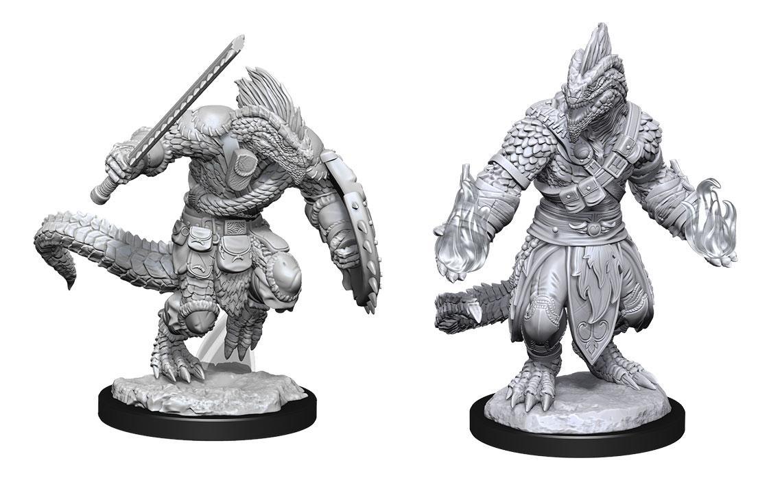 D&D Nolzur's Marvelous Miniatures: Lizardfolk Barbarian & Lizardfolk Cleric - Unpainted