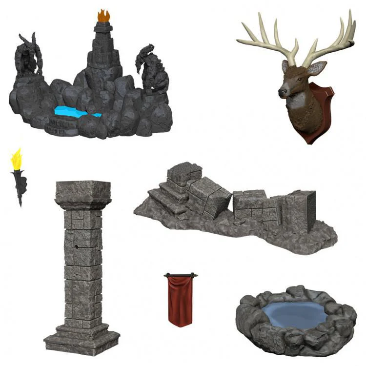 WizKids Deep Cuts Miniatures: Pools & Pillars - Unpainted