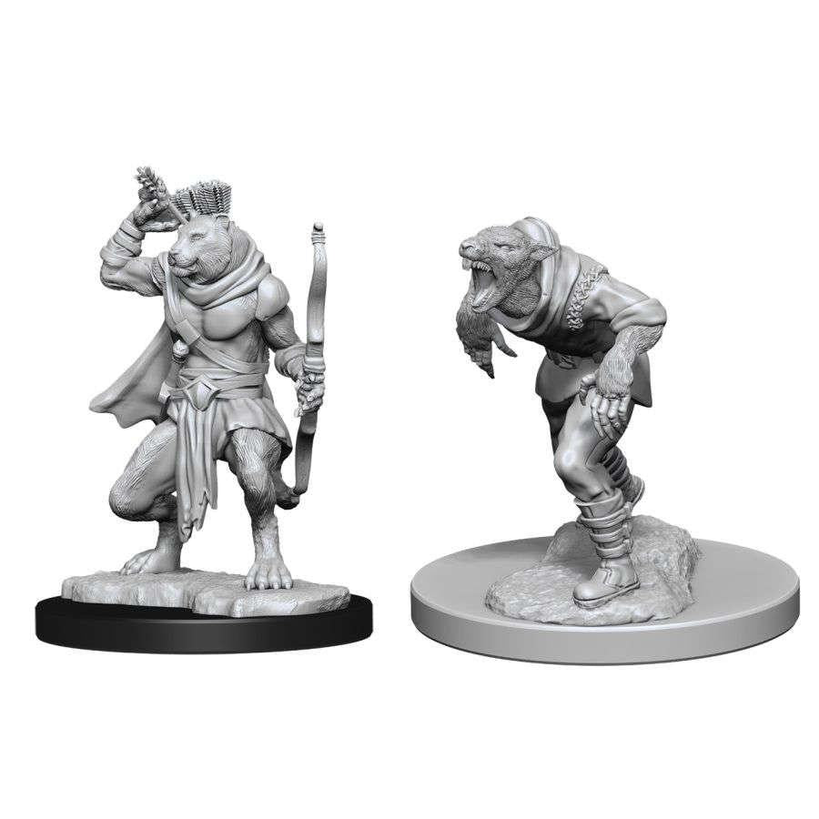 D&D Nolzur's Marvelous Miniatures: Wererat & Weretiger - Unpainted