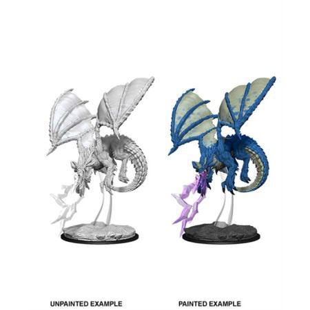 D&D Nolzur's Marvelous Miniatures: Young Blue Dragon W8 - Unpainted