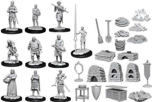 D&D WizKids Deep Cuts Miniatures: Townspeople & Castle 2 - Unpainted