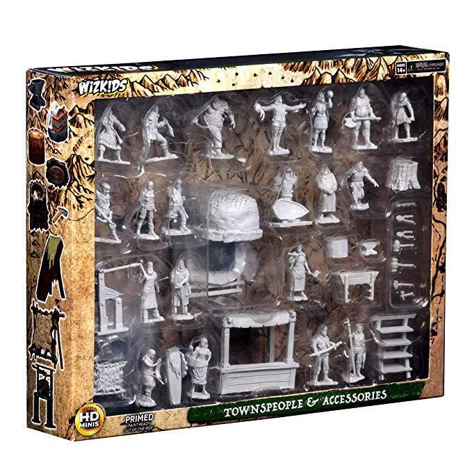 WizKids Deep Cuts Miniatures: Townspeople and Accessories - Unpainted