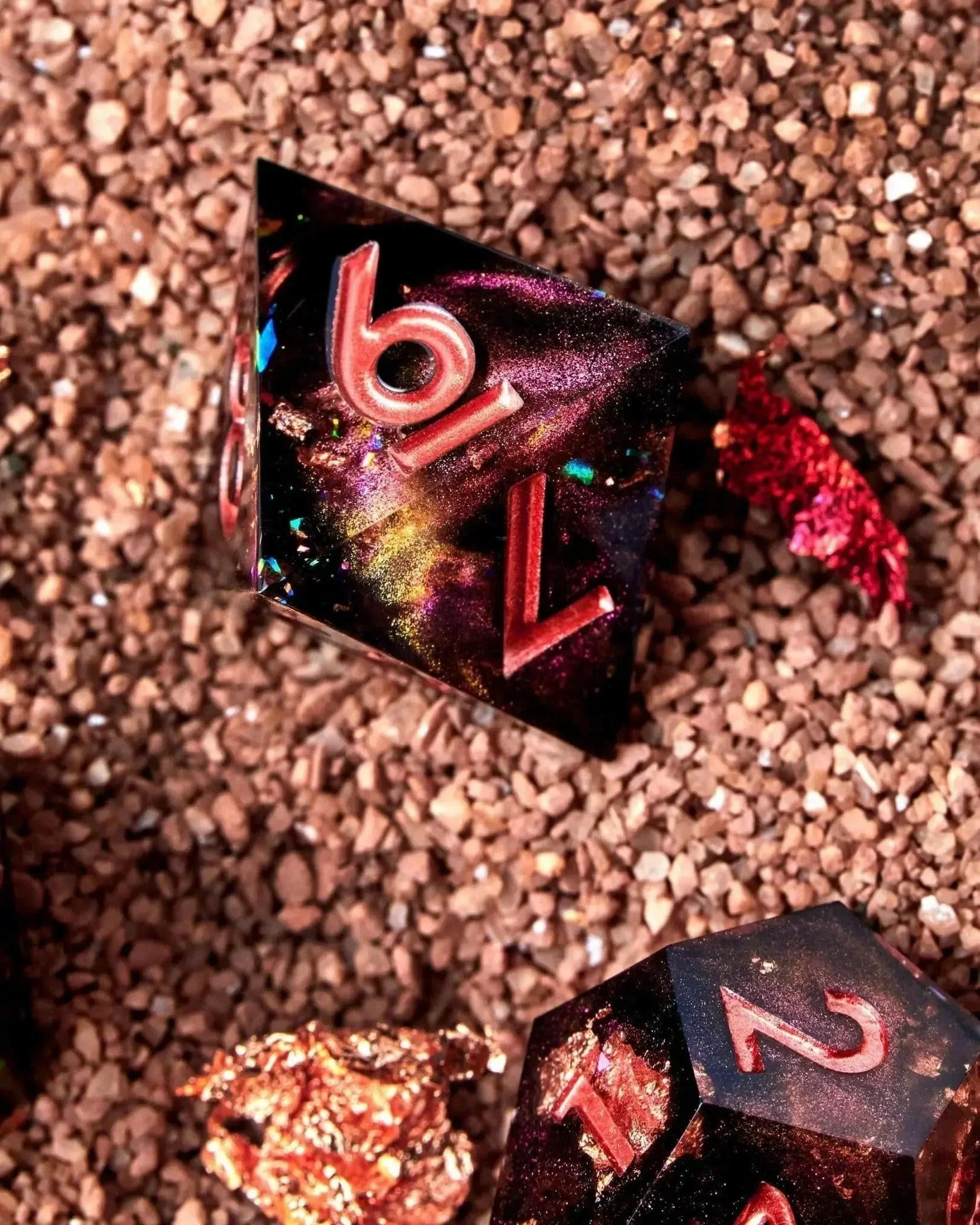 Dispel Dice: Milky Strawberry Galaxy 7-Piece Polyhedral Dice Set - Image 3