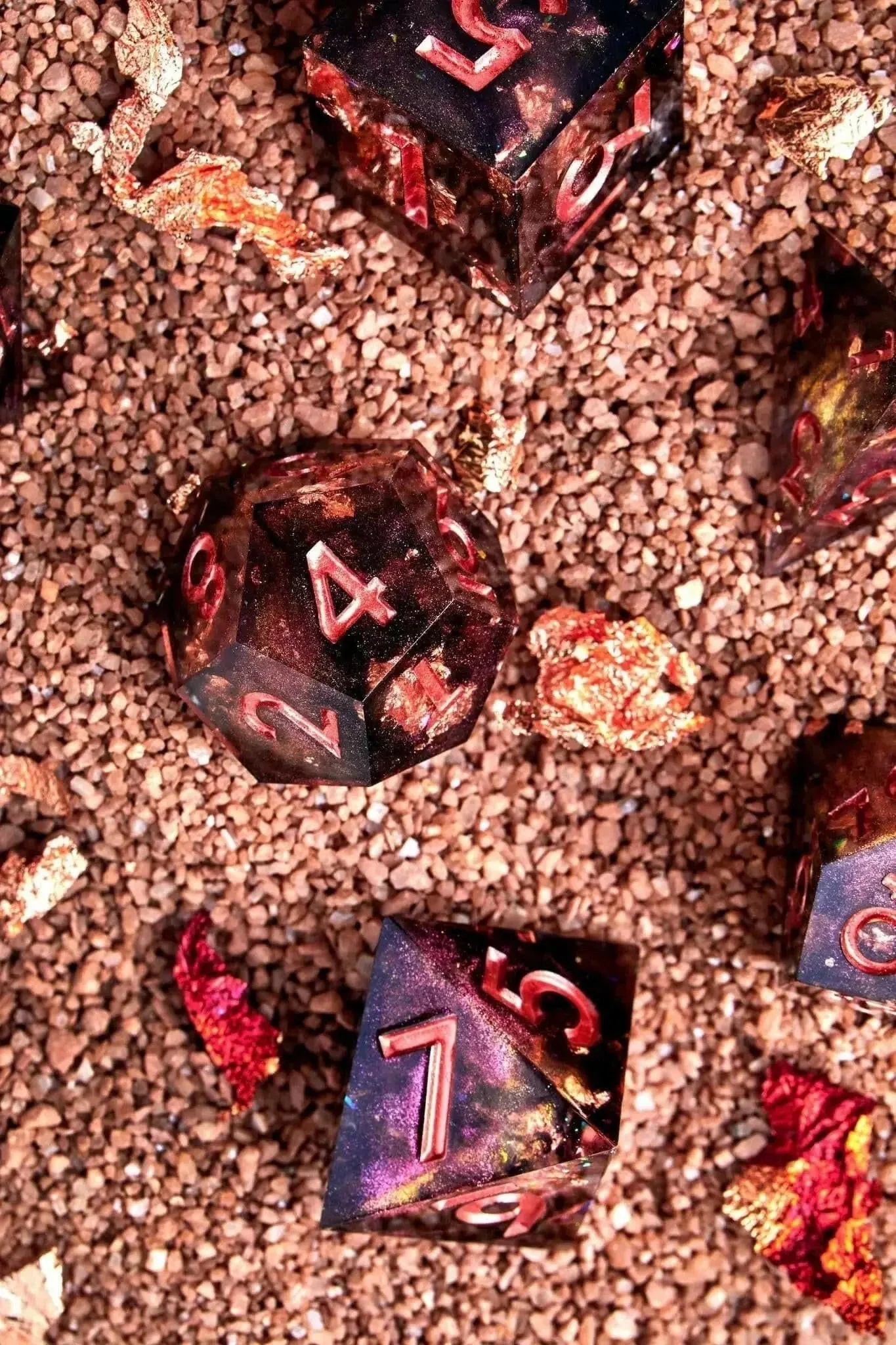 Dispel Dice: Milky Strawberry Galaxy 7-Piece Polyhedral Dice Set - Image 4
