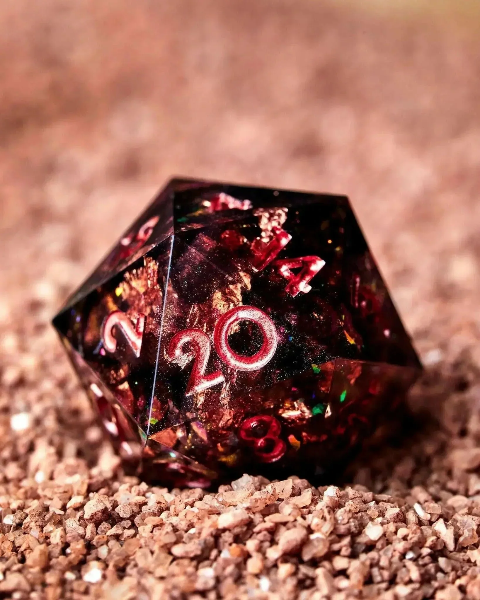 Dispel Dice: Milky Strawberry Galaxy 7-Piece Polyhedral Dice Set - Image 5