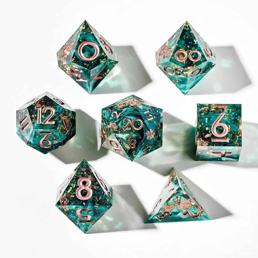 Dispel Dice: Mossy Glade 7-Piece Polyhedral Dice Set