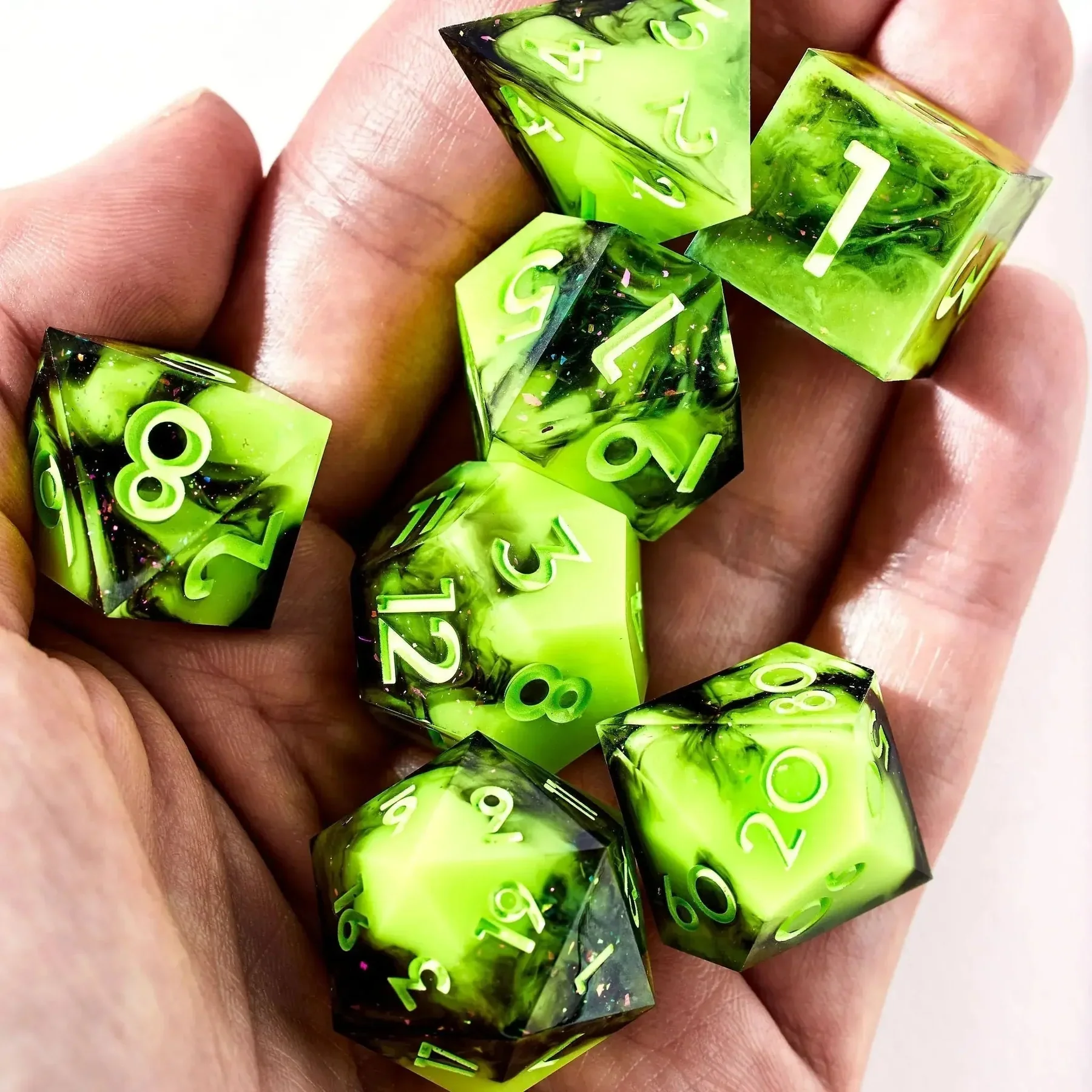 Dispel Dice: Neon Smoke 7-Piece Polyhedral Dice Set - Image 4