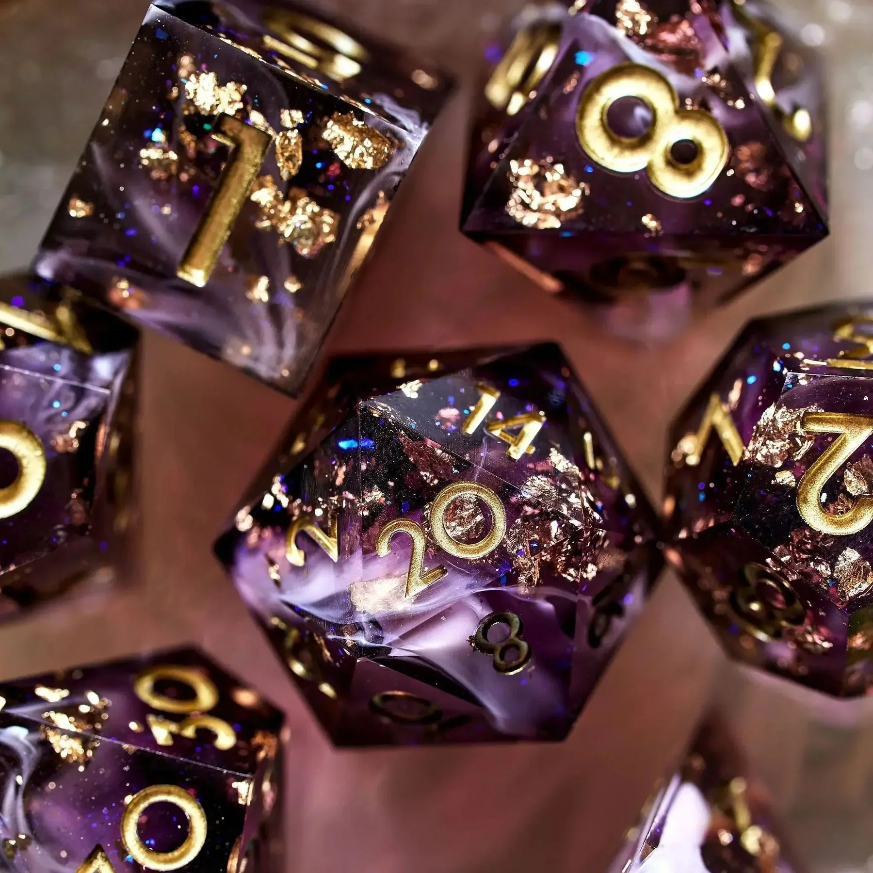 Dispel Dice: Orchid Dust 7-Piece Polyhedral Dice Set - Image 3
