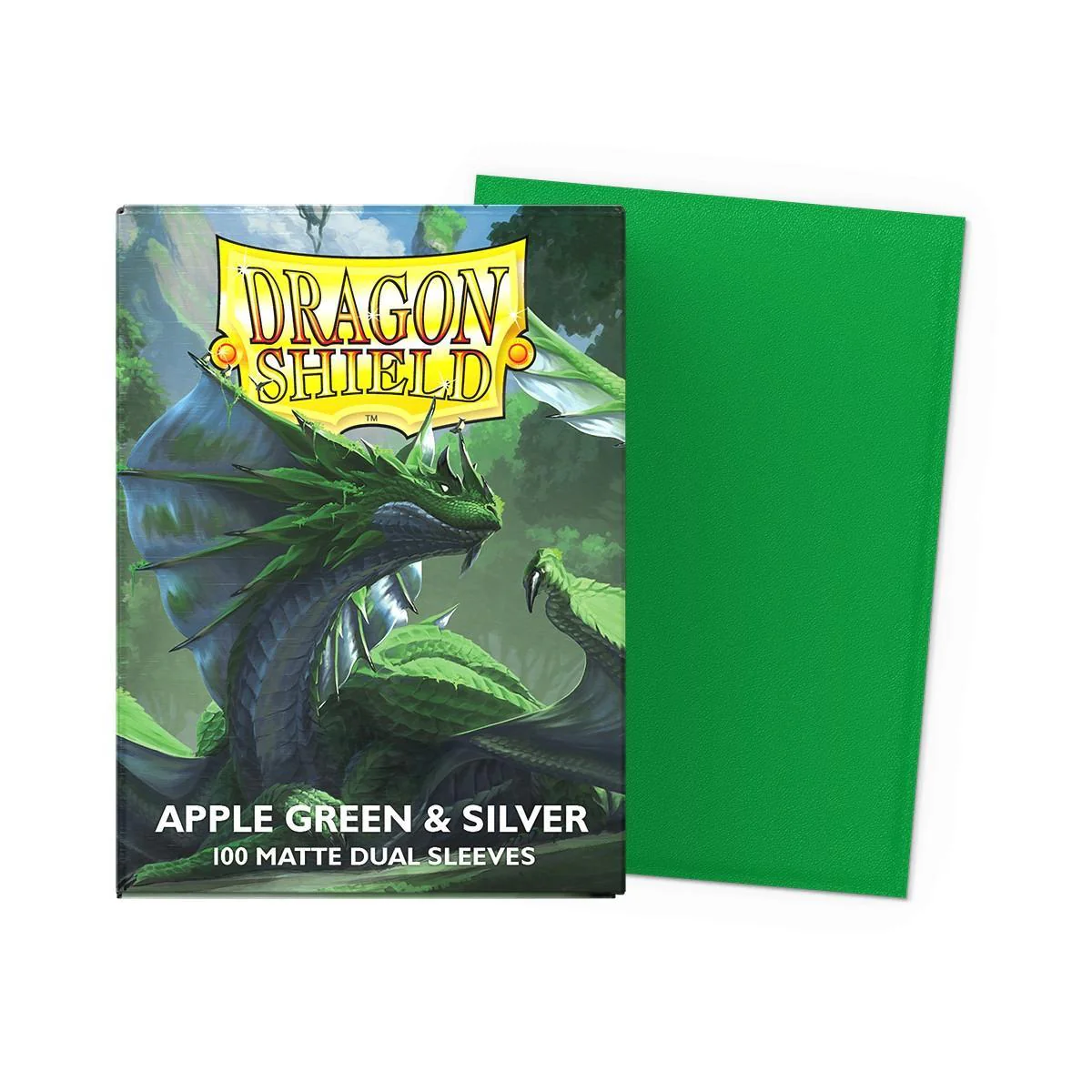 Dragon Shield: Deck Protector Sleeves - Standard Size Matte Dual Apple Green & Silver (100) - Image 2