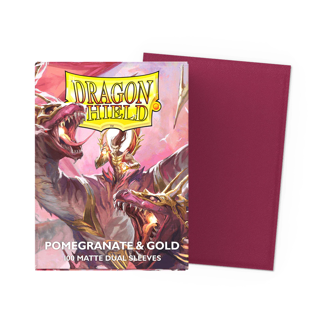 Dragon Shield: Dual Matte Sleeves - 'Pomegranate and Gold' (100)