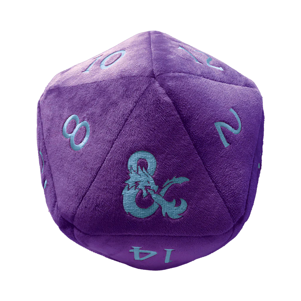 Dungeons & Dragons: Jumbo D20 Dice Plush - Phandelver Campaign - Royal Purple and Sky Blue