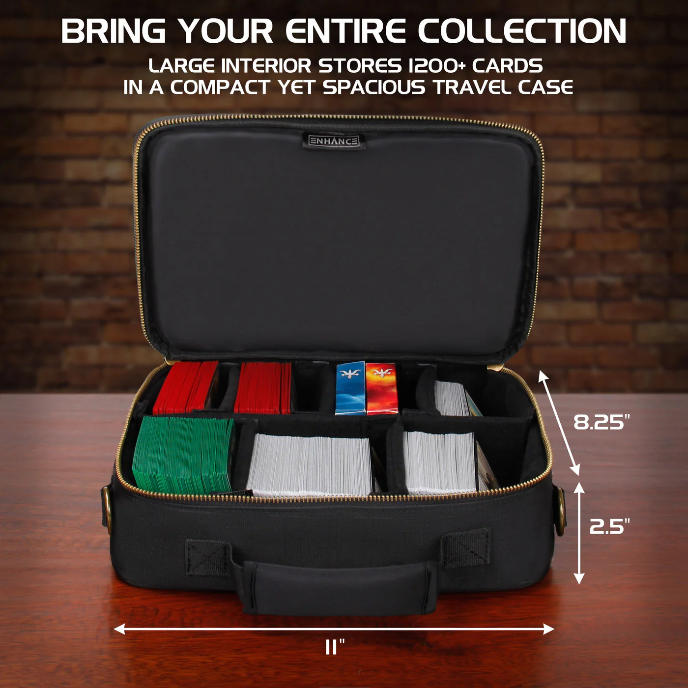 Enhance Gaming: TCG Trading Card Travel Case - Black - Image 5