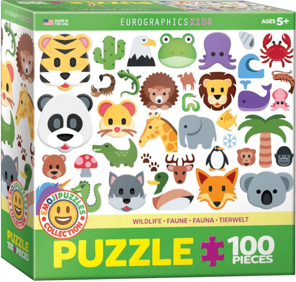 Eurographics: Emojipuzzle - Wildlife Animals - 100 Piece Puzzle
