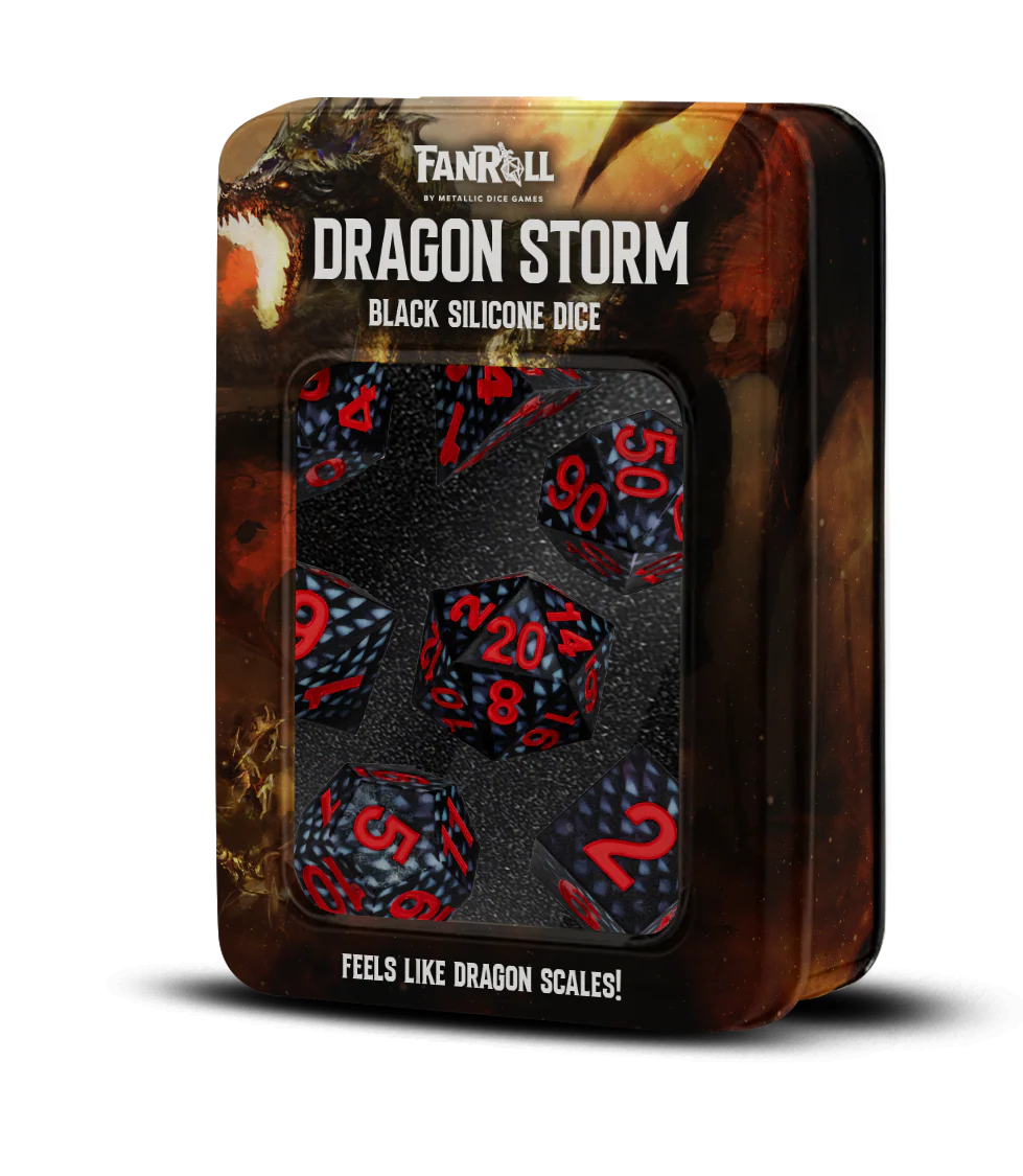Fanroll: Dragon Storm - Silicone Dice Set: Black Dragon Scales