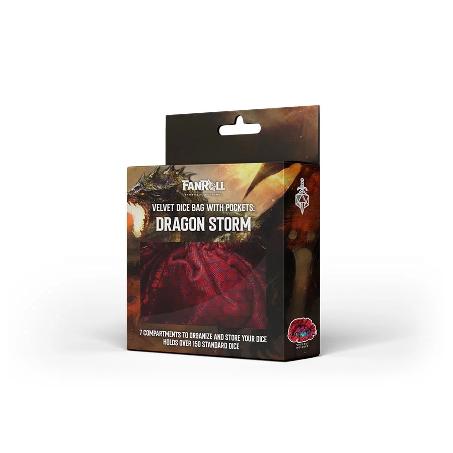 Fanroll: Dragon Storm - Velvet Dice Bag: Red Dragon Scales