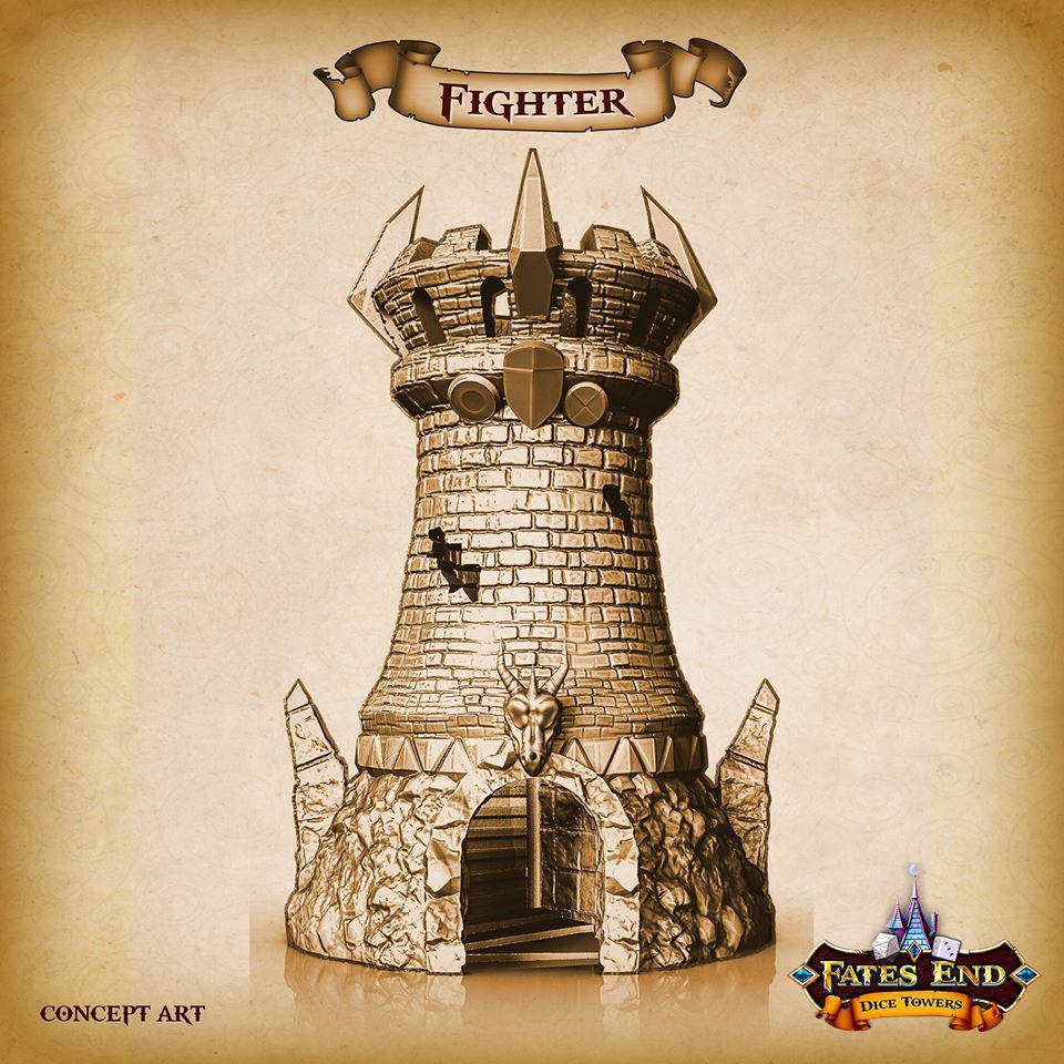 Fate's End Dice Tower: Fighter (Blue) - Son of Odin Printing