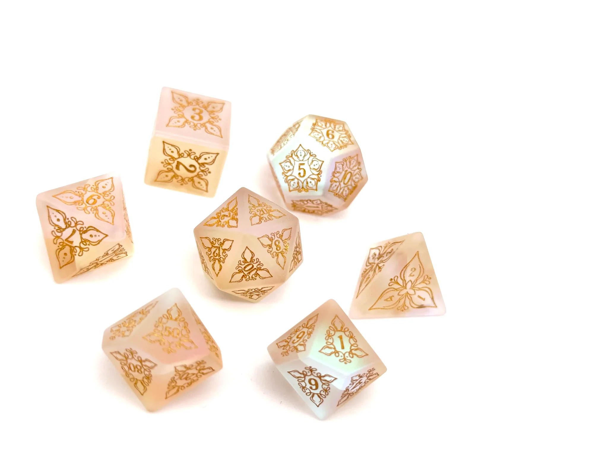 Feyweave - Frosted K9 With Gold Front Dice Set