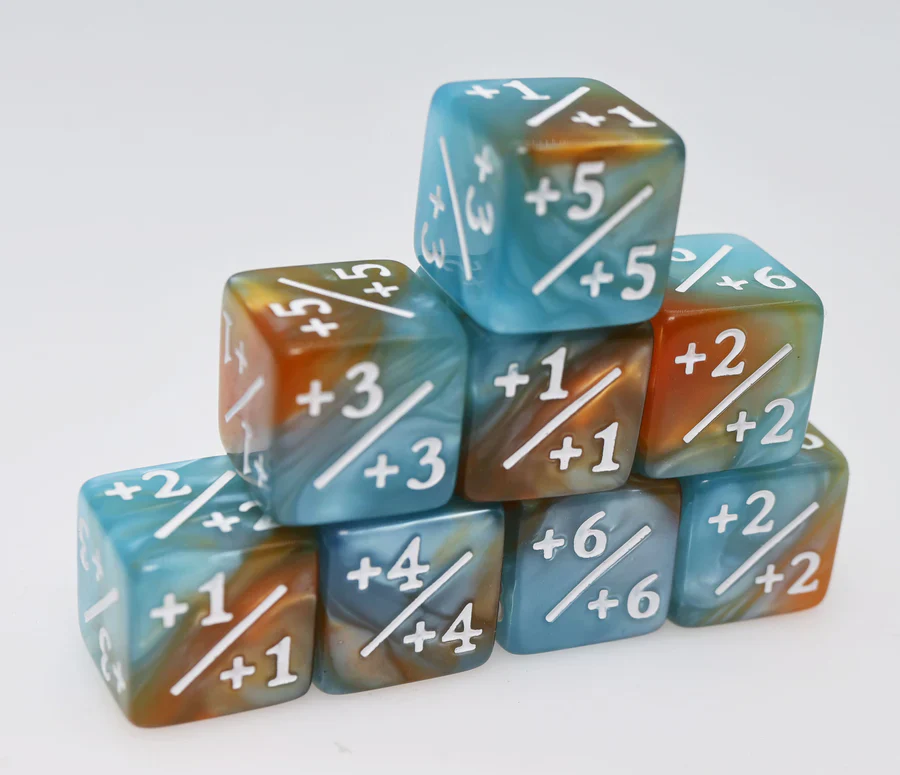 Foam Brain Games: +1/+1 Blue & Gold Counters for Magic (8)