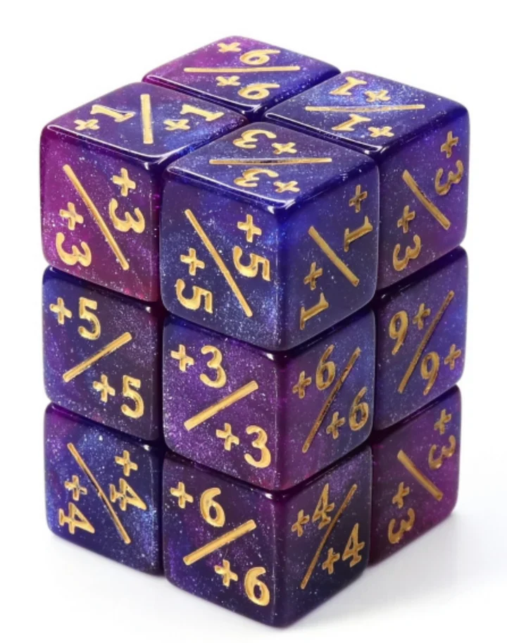 Foam Brain Games: +1/+1 Dark Blue & Purple Glitter Counters for Magic (8)