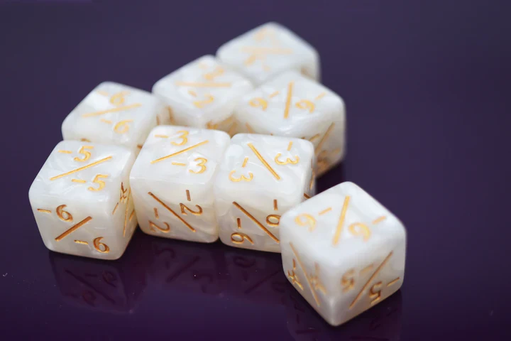 Foam Brain Games: -1/-1 Pearl White Counters for Magic - set of 8 - Image 2