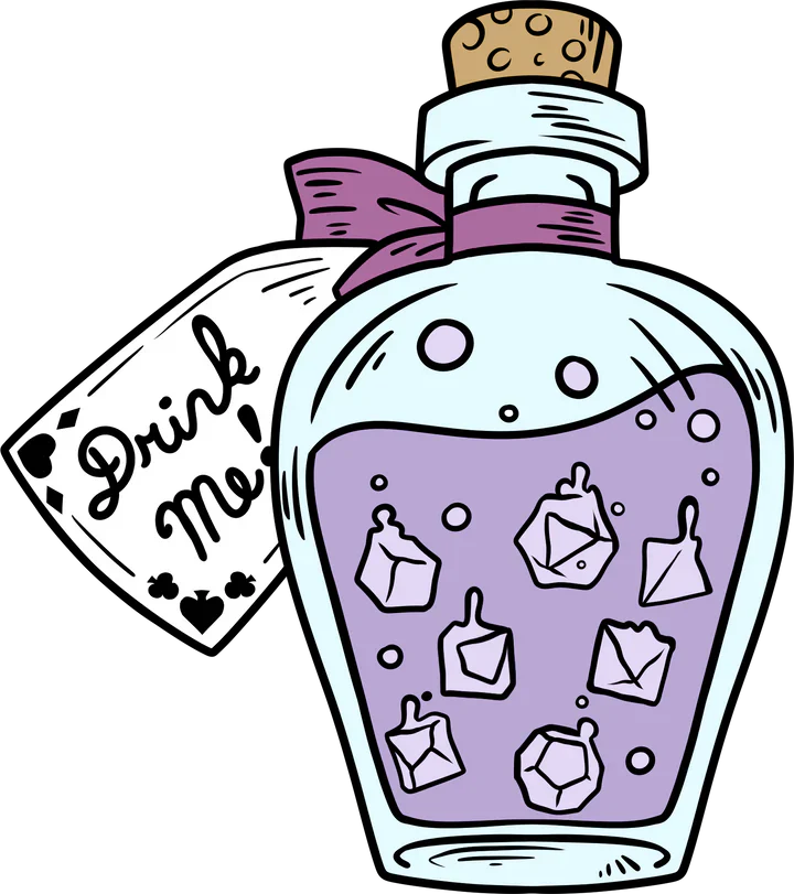 Foam Brain Games: Alice's Adventures in Diceland - Drink Me - Enamel Pin