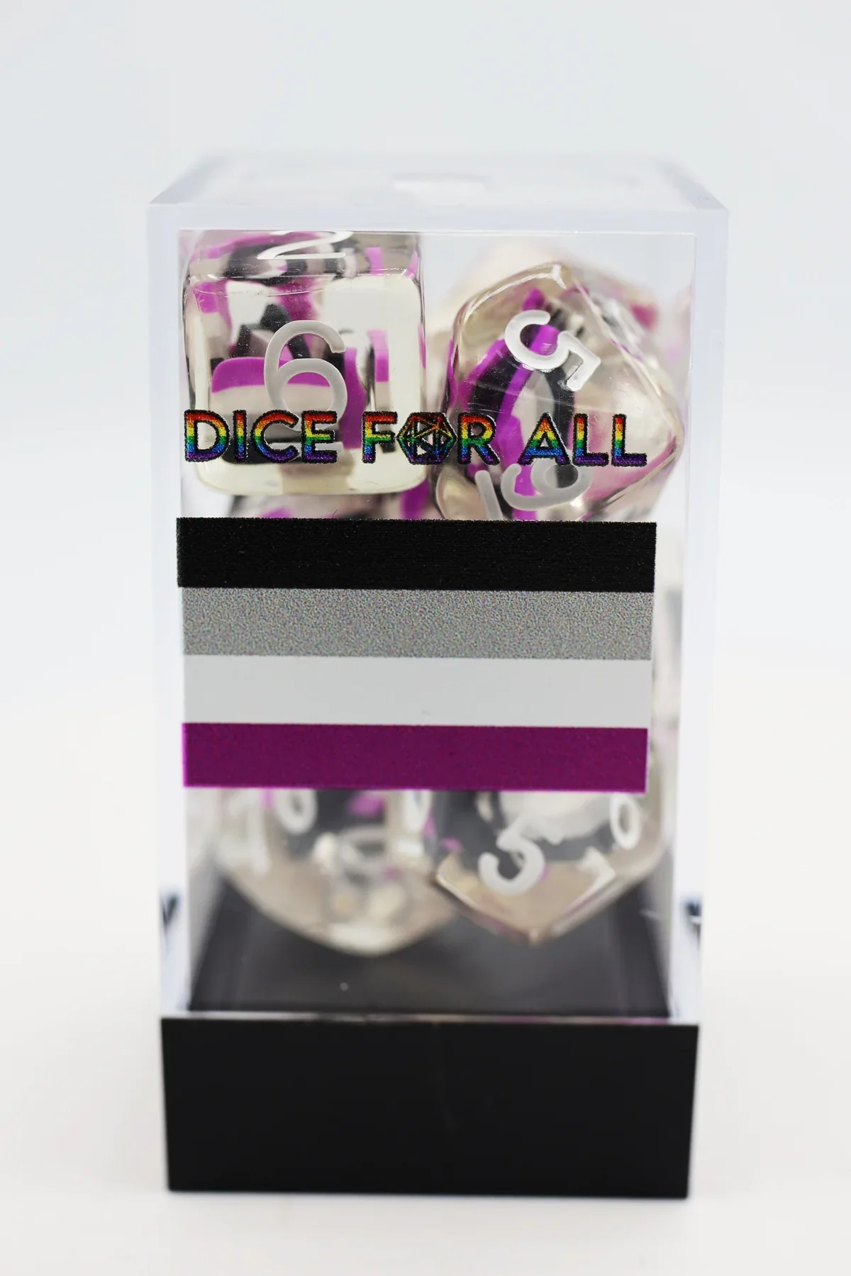 Foam Brain Games: Asexual Pride Flag RPG Dice Set - Image 6