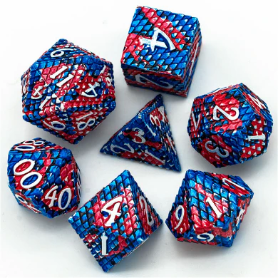 Foam Brain Games: Coral Reef Dragon Scale RPG Metal Dice Set