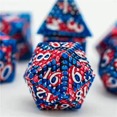 Foam Brain Games: Coral Reef Dragon Scale RPG Metal Dice Set - Image 2