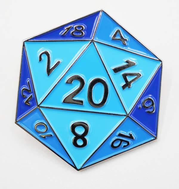 Foam Brain Games: D20 Metal Pin - Blue
