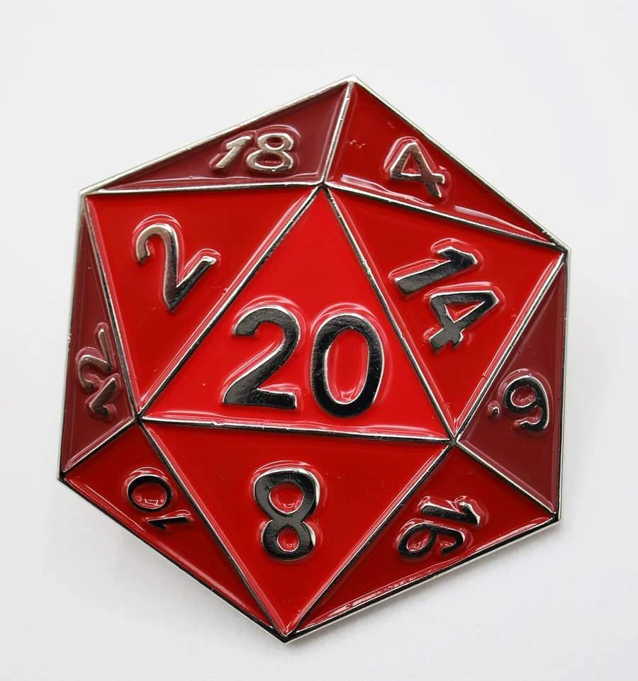 Foam Brain Games: D20 Metal Pin - Red