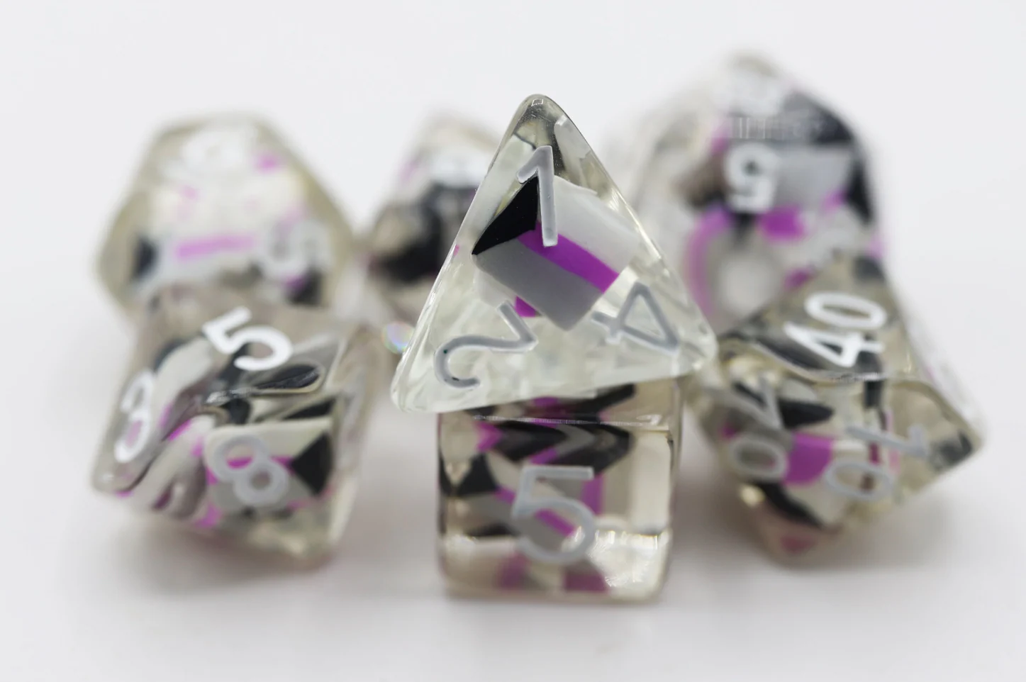 Foam Brain Games: Demisexual Pride Flag RPG Dice Set