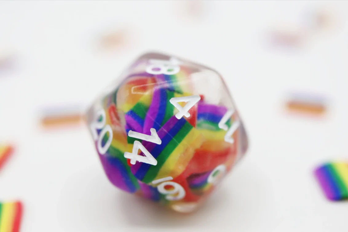 Foam Brain Games: Demisexual Pride Flag RPG Dice Set - Image 3