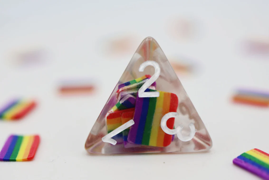 Foam Brain Games: Demisexual Pride Flag RPG Dice Set - Image 4