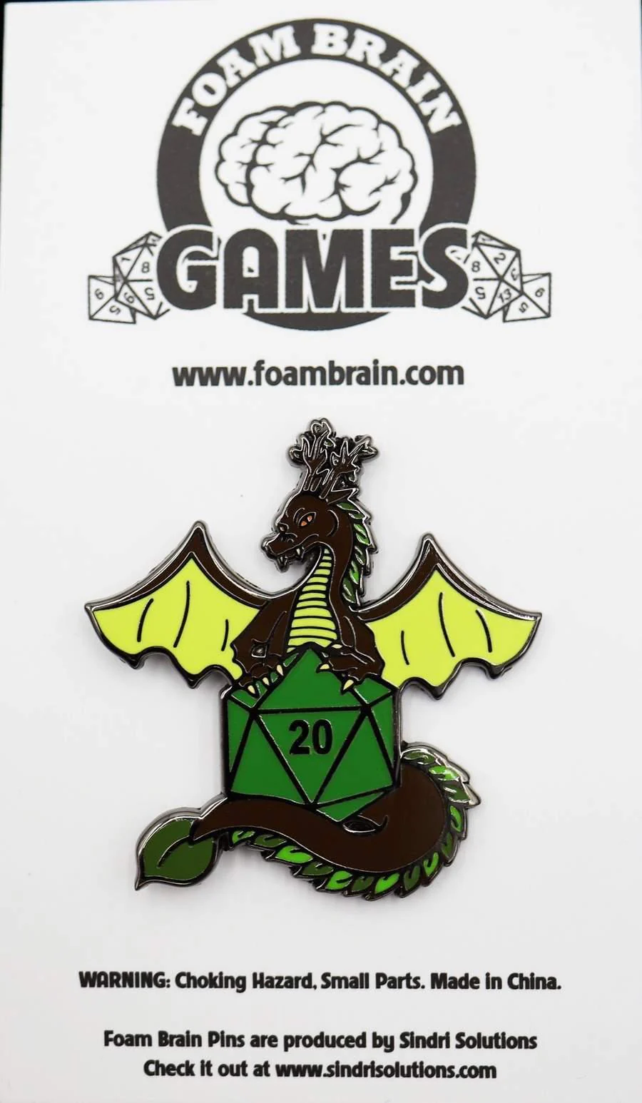 Foam Brain Games: Dice Dragons Pin - Earth - Image 2