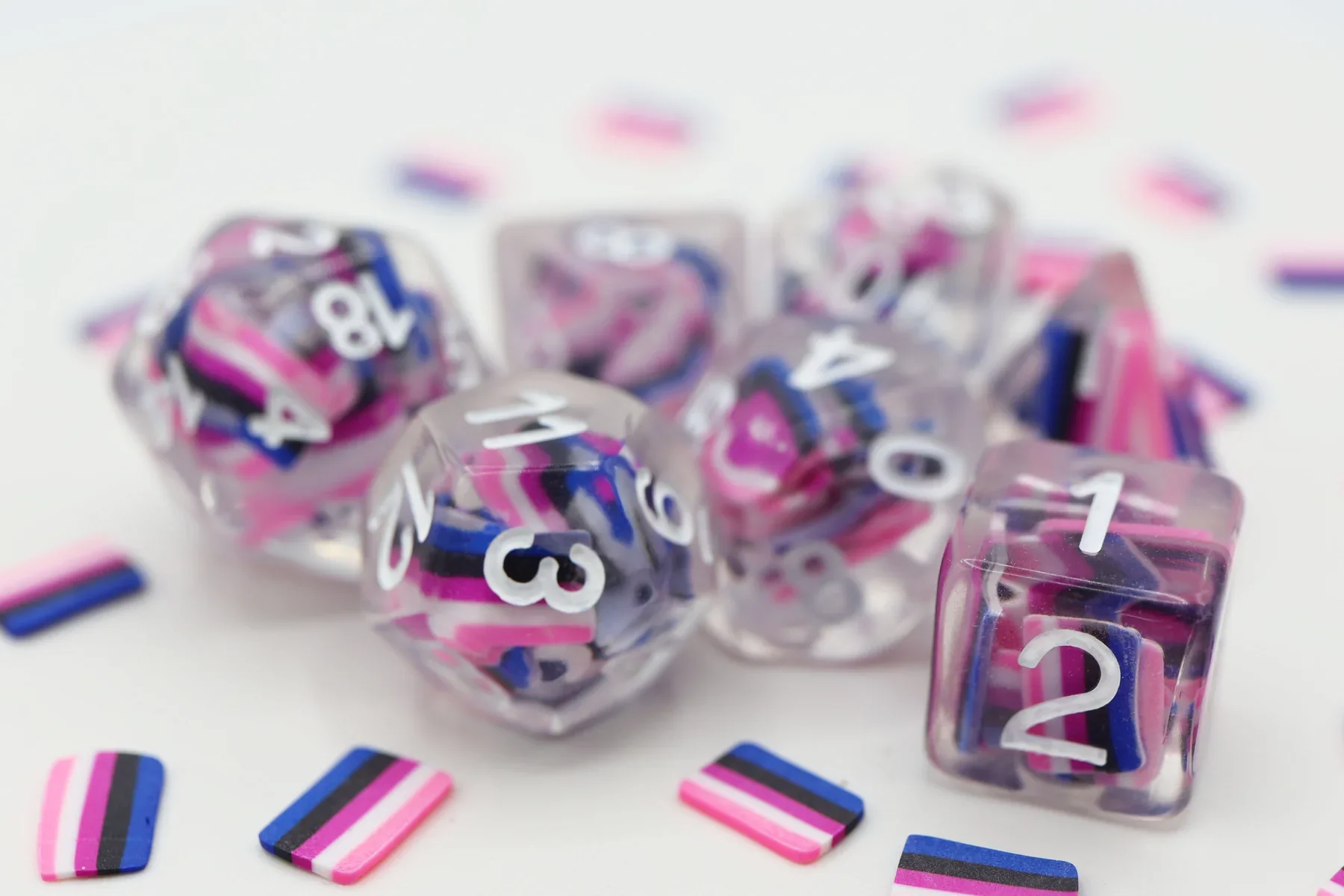 Foam Brain Games: Genderfluid Pride Flag RPG Dice Set