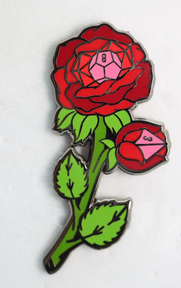 Foam Brain Games: Hollow Hearts Enamel Pin - Dice Rose
