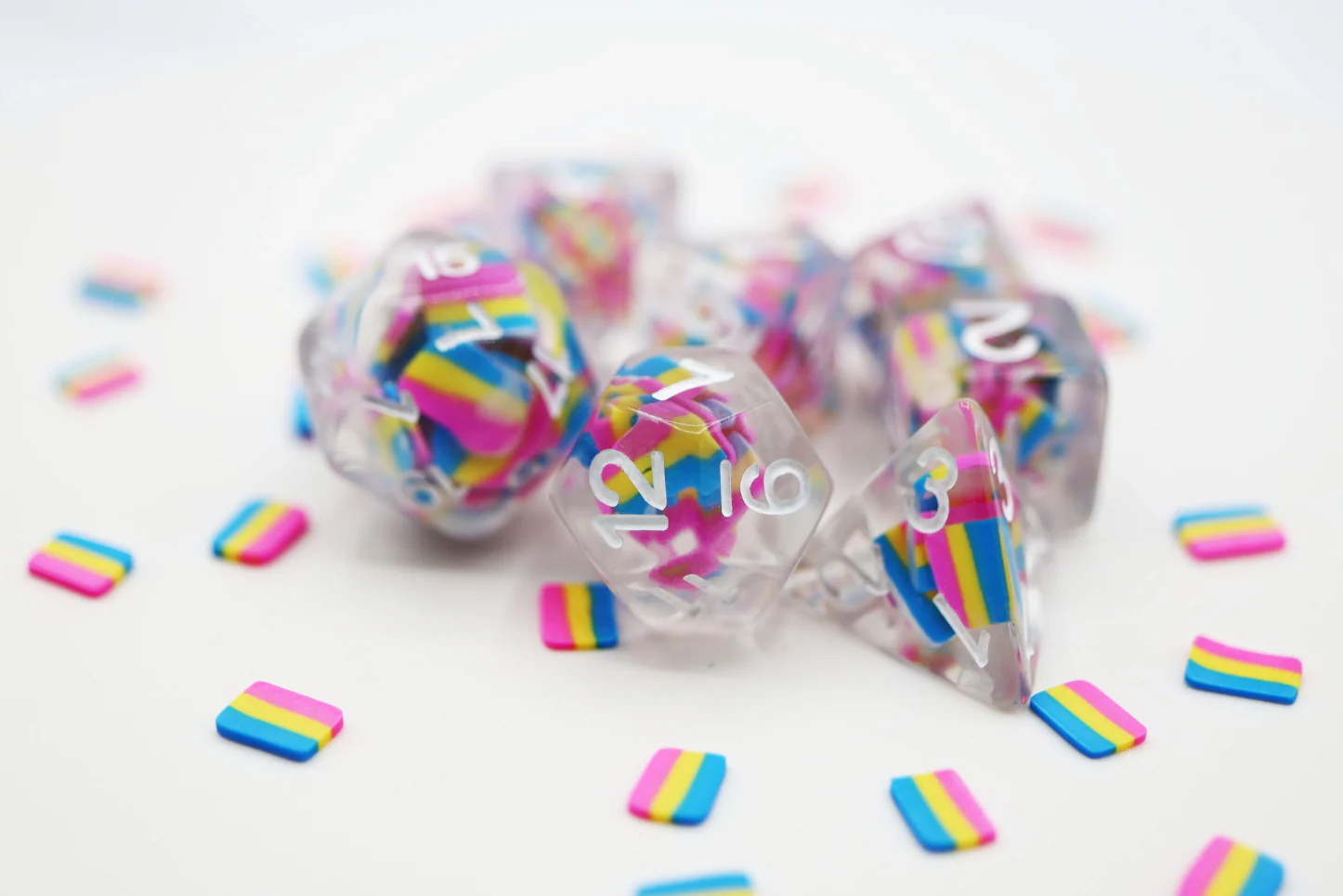 Foam Brain Games: Pansexual Pride Flag RPG Dice Set