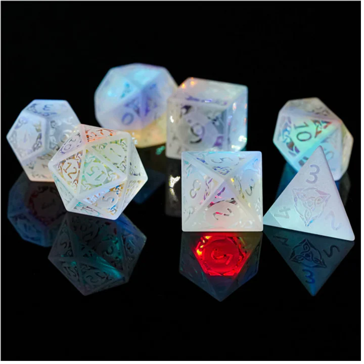 Foam Brain Games: Rainbow Crystal with Flourish - RPG Gemstone Dice Set