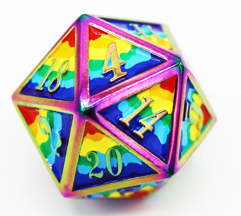 Foam Brain Games: Rainbow Pride Flag - RPG Metal Dice Set - Image 2