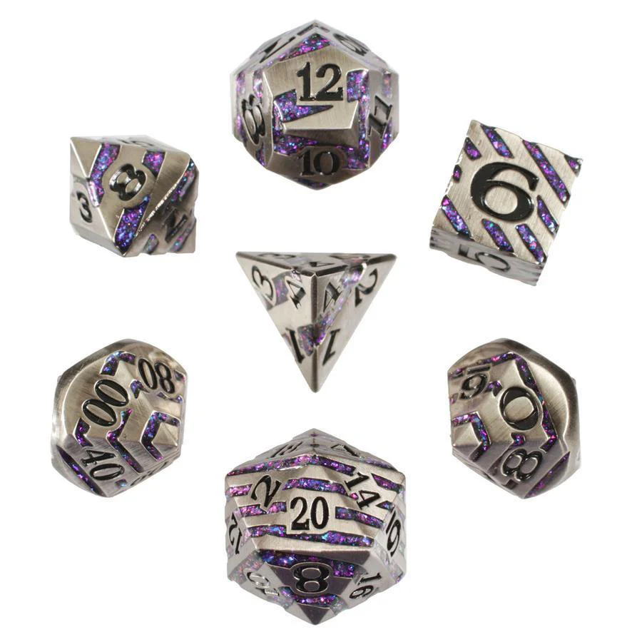 Forged Gaming: Celestial Ore - Banded Metal RPG Dice Set