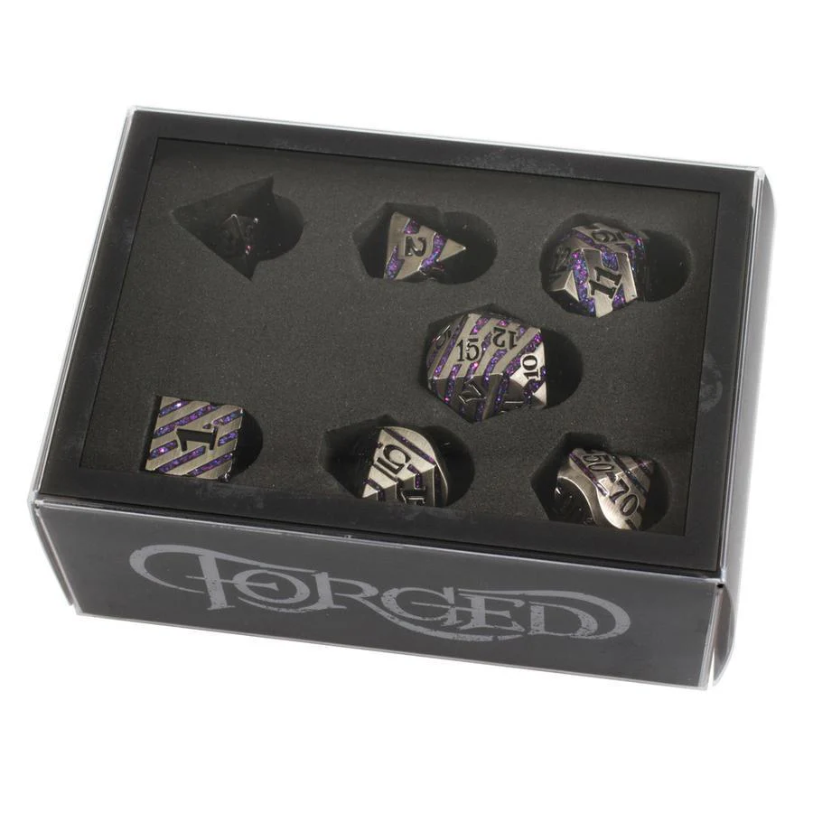 Forged Gaming: Celestial Ore - Banded Metal RPG Dice Set - Image 2